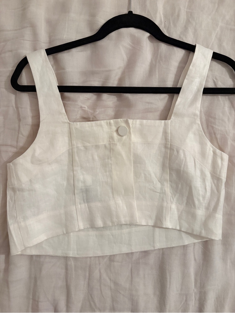 Banana Republic White Linen Square-Neck Crop Top - Picture 3 of 7